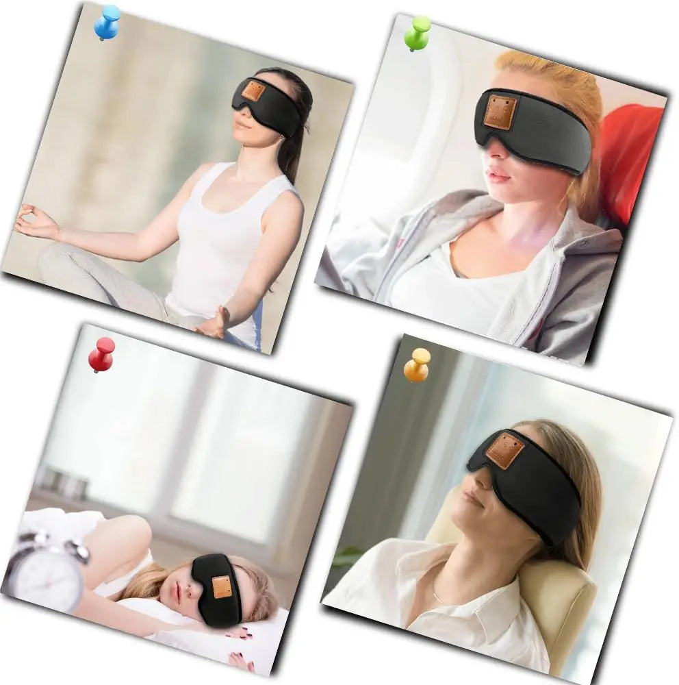 3D Sleeping Eye Mask with Built-in Sponge Speakers, Wireless Bluetooth Headphones Sleep Mask for Sleeping, Napping, Travelling