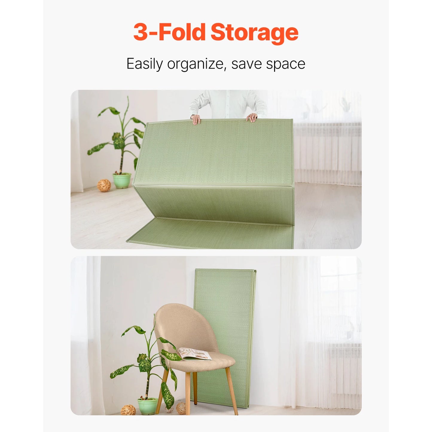 SucceBuy Japanese Tatami Mat Foldable Mattress( Natural Rush Grass) Japanese Floor Mattress with Backing for Sleeping Meditation