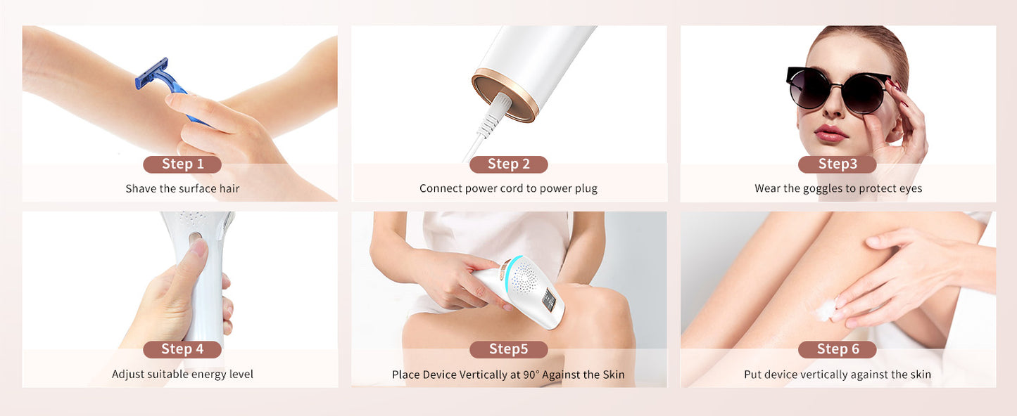 999900 Flashes IPL Hair Removal Safe Permanent Painless Epilator Face Body Arms Leg Whole Body Treament For Men Women Home Use
