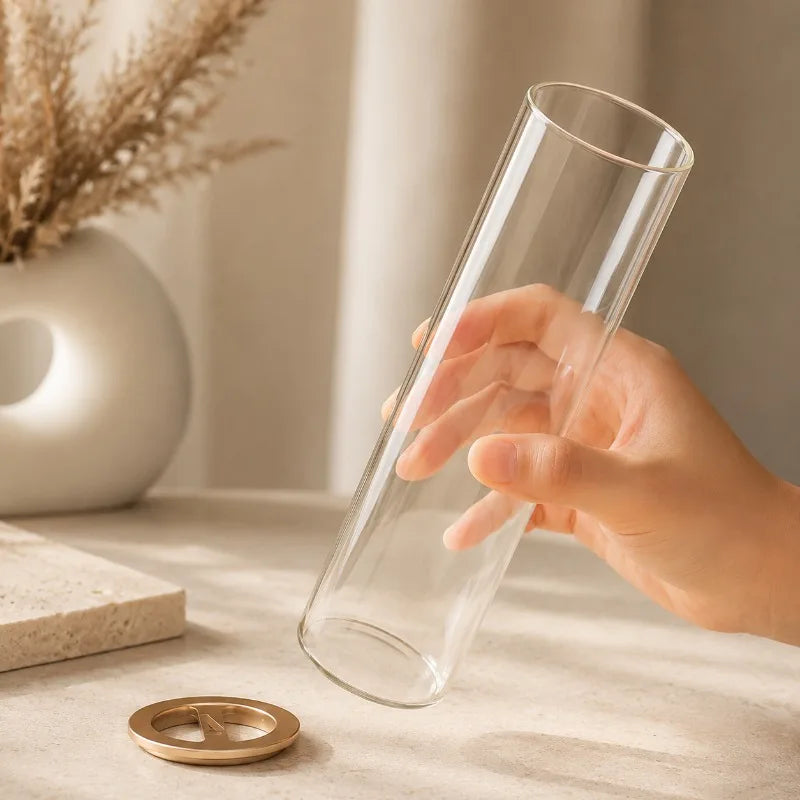 2pcs Glass Incense Burner Anti-ash Flying Incense Holder and Movable Glass Ash Catcher Advanced Home Decoration Yoga Meditation