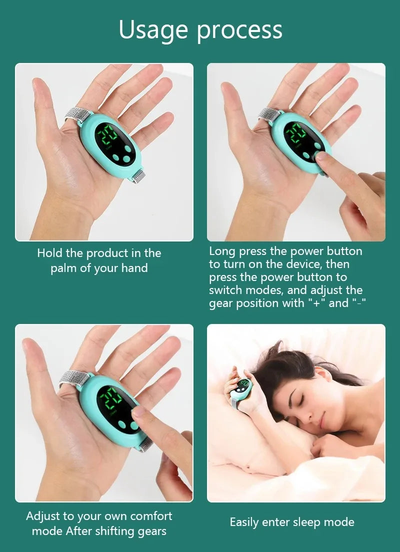 Micro-Current Smart Sleep Aid Massage Handheld Palm Pulse for Stress Anxiety Insomnia Relief Sleep Improvement Instrument Women