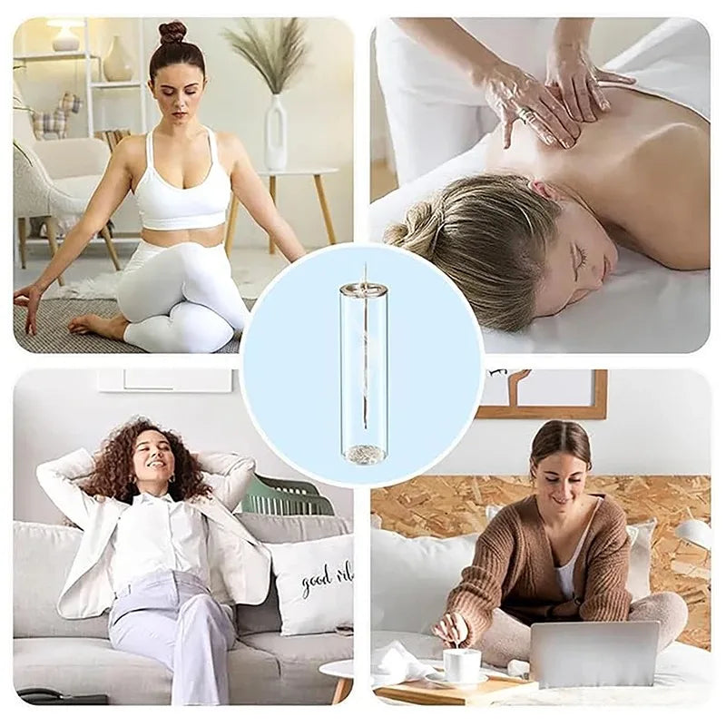 2pcs Glass Incense Burner Anti-ash Flying Incense Holder and Movable Glass Ash Catcher Advanced Home Decoration Yoga Meditation