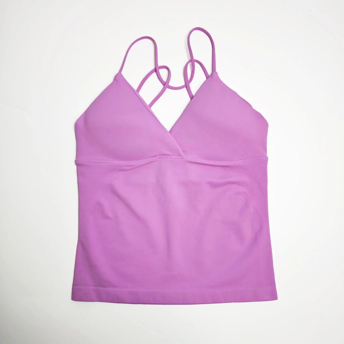 NCLAGEN Vision Twist Front Longline Top Women's Seamless Thin Straps Yoga Gym Workout Vest Running Tank Tops Fitness Clothing
