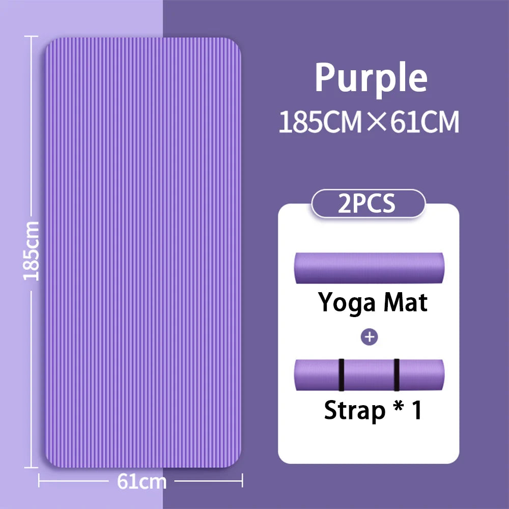 8mm NBR Yoga Mat Anti Slip Thickened Style for Beginners, Home Yoga Mat for Sports, Dance, Fitness Floor Mat Equipment