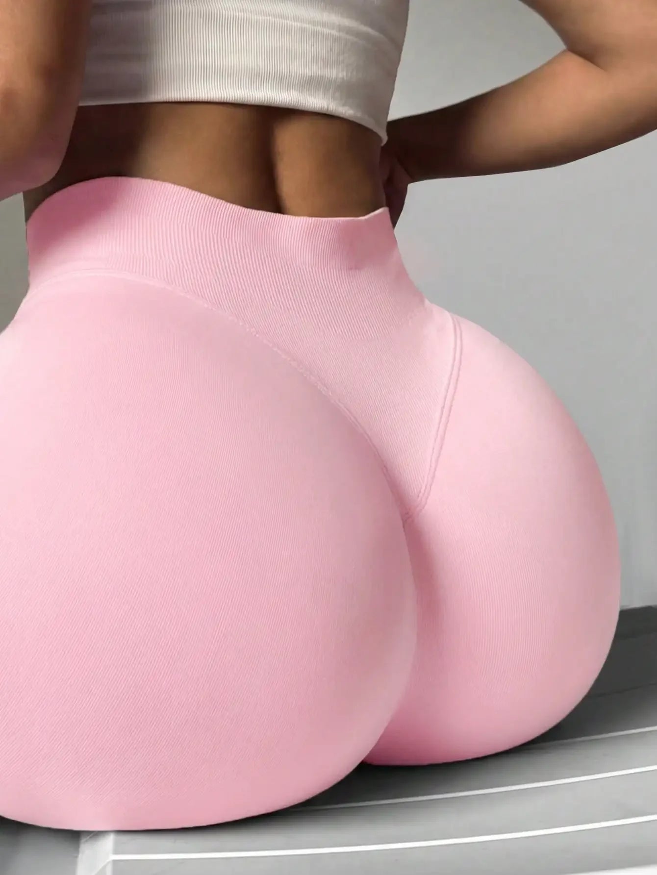 Women's Seamless Butt Lifting Sports Shorts, Suitable For Gym Workout, Cycling, Running, Black Tight Pants, Summer