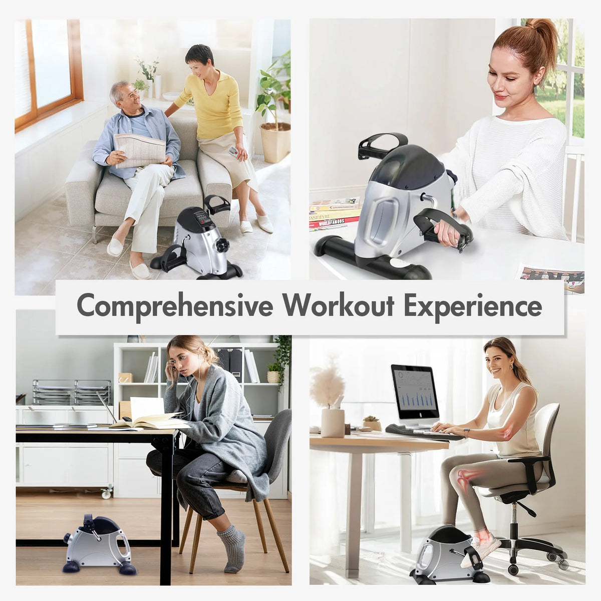 Mini Under Desk Pedal Exerciser Bike Multi-Function Motorized Digital With LCD Screen Display for Leg Arm and Knee for Elderly