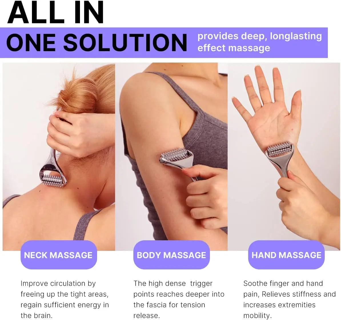 Acupressure Massage Roller for Pain Relief - Deep Tissue Tool for Neck, Back, Legs, Feet