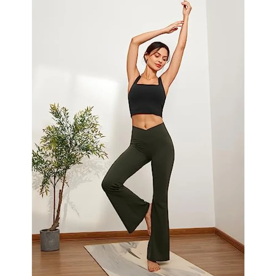 Square Neck Crop Tank Tops for Women - Workout Longline Sports Bras Padded Yoga Camisole