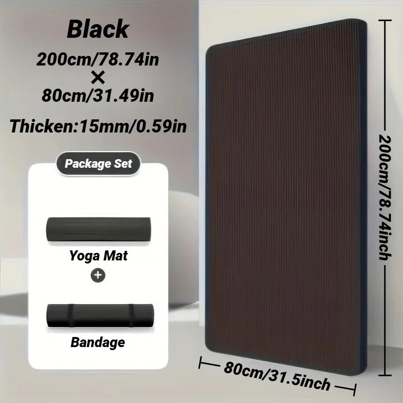 Two-Piece Set High Quality Extra Sport Thick Nbr Non-Slip Yoga Mats For Fitness Pilates Gym Home Tasteless Spor Universal Men