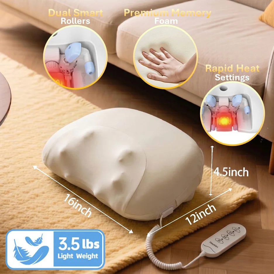 Neck Massager Pillow for Pain Relief Deep Tissue, Shiatsu Neck and Shoulder Massager with Heat,Cordless Massage Pillow,Ideal Gifts for Mom Dad Women Men