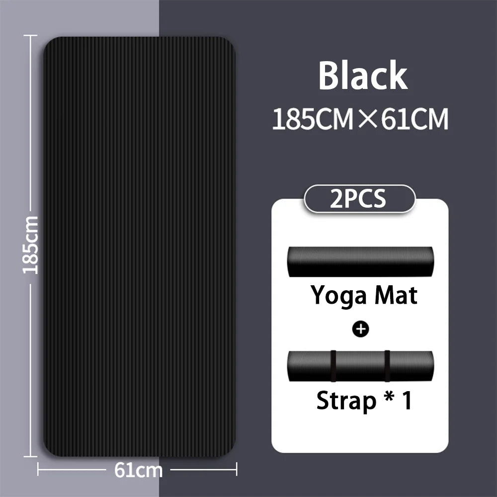 8mm NBR Yoga Mat Anti Slip Thickened Style for Beginners, Home Yoga Mat for Sports, Dance, Fitness Floor Mat Equipment