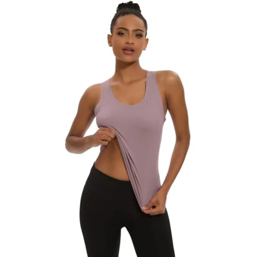 Women's 5 Pack Workout Racerback Tank Tops Spandex Yoga Athletic Running Gym Sports Crop Tops for Women