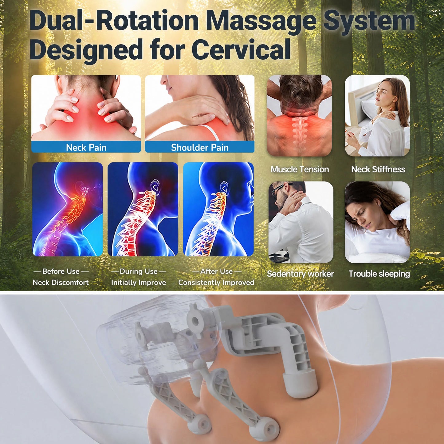 Neck Massager Pillow for Pain Relief Deep Tissue, Shiatsu Neck and Shoulder Massager with Heat,Cordless Massage Pillow,Ideal Gifts for Mom Dad Women Men