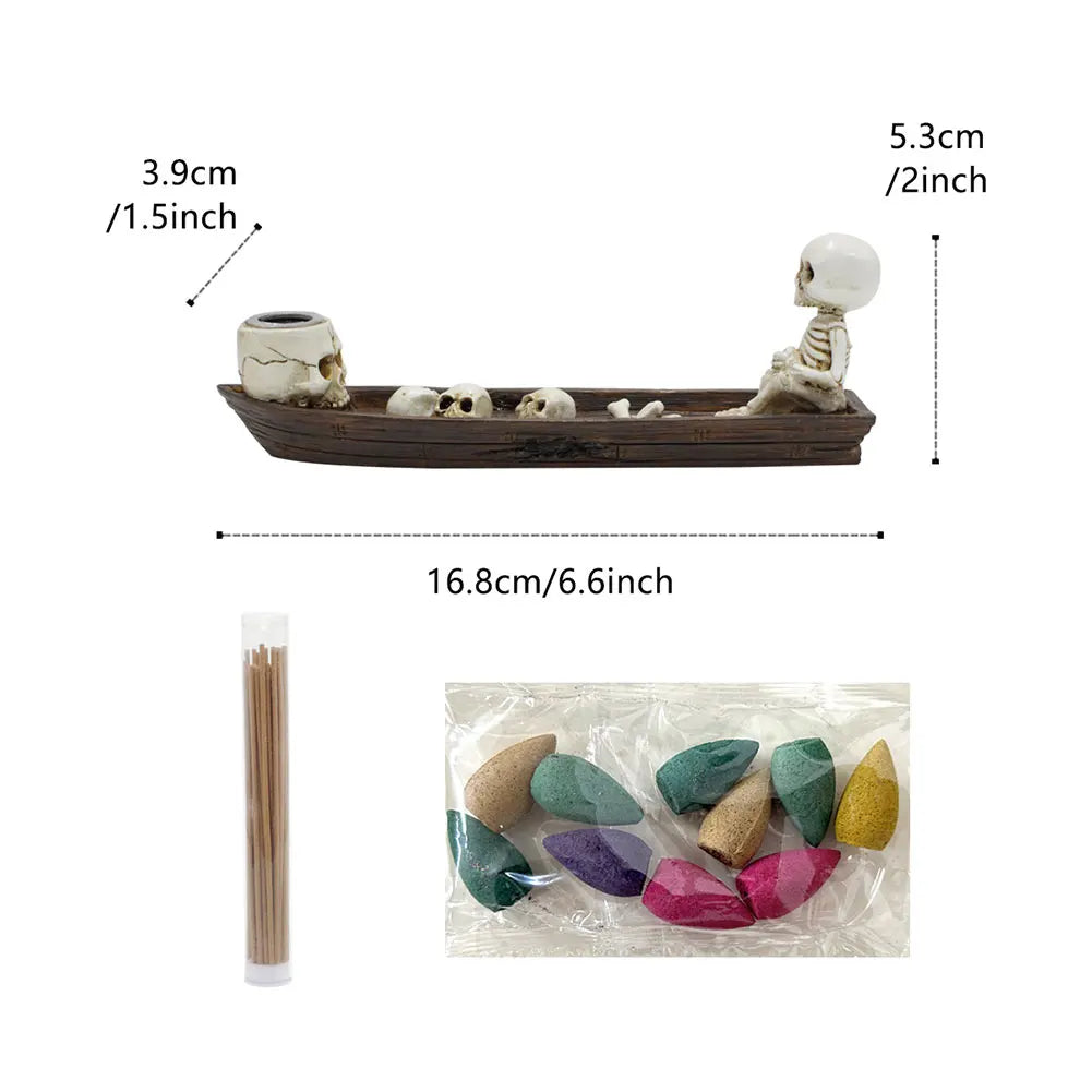 Ghost Incense Stick Tray Resin Halloween Decor Skull Incense Burner for Study Room Bedroom Living Room Awesome And Ideal Gifts