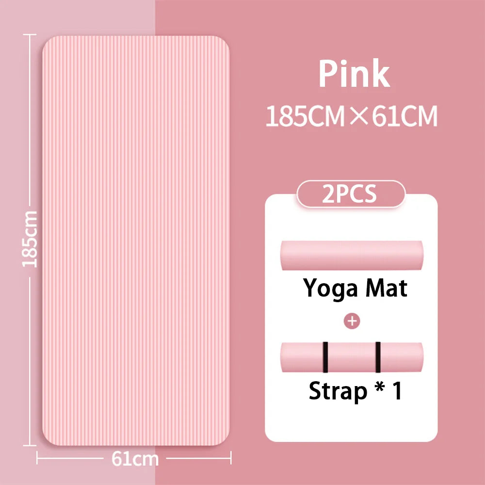 8mm NBR Yoga Mat Anti Slip Thickened Style for Beginners, Home Yoga Mat for Sports, Dance, Fitness Floor Mat Equipment