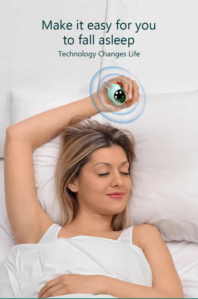 Micro-Current Smart Sleep Aid Massage Handheld Palm Pulse for Stress Anxiety Insomnia Relief Sleep Improvement Instrument Women