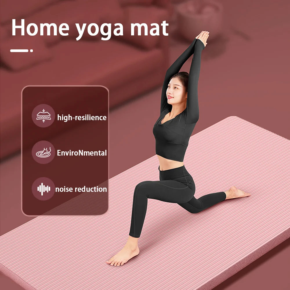 8mm NBR Yoga Mat Anti Slip Thickened Style for Beginners, Home Yoga Mat for Sports, Dance, Fitness Floor Mat Equipment