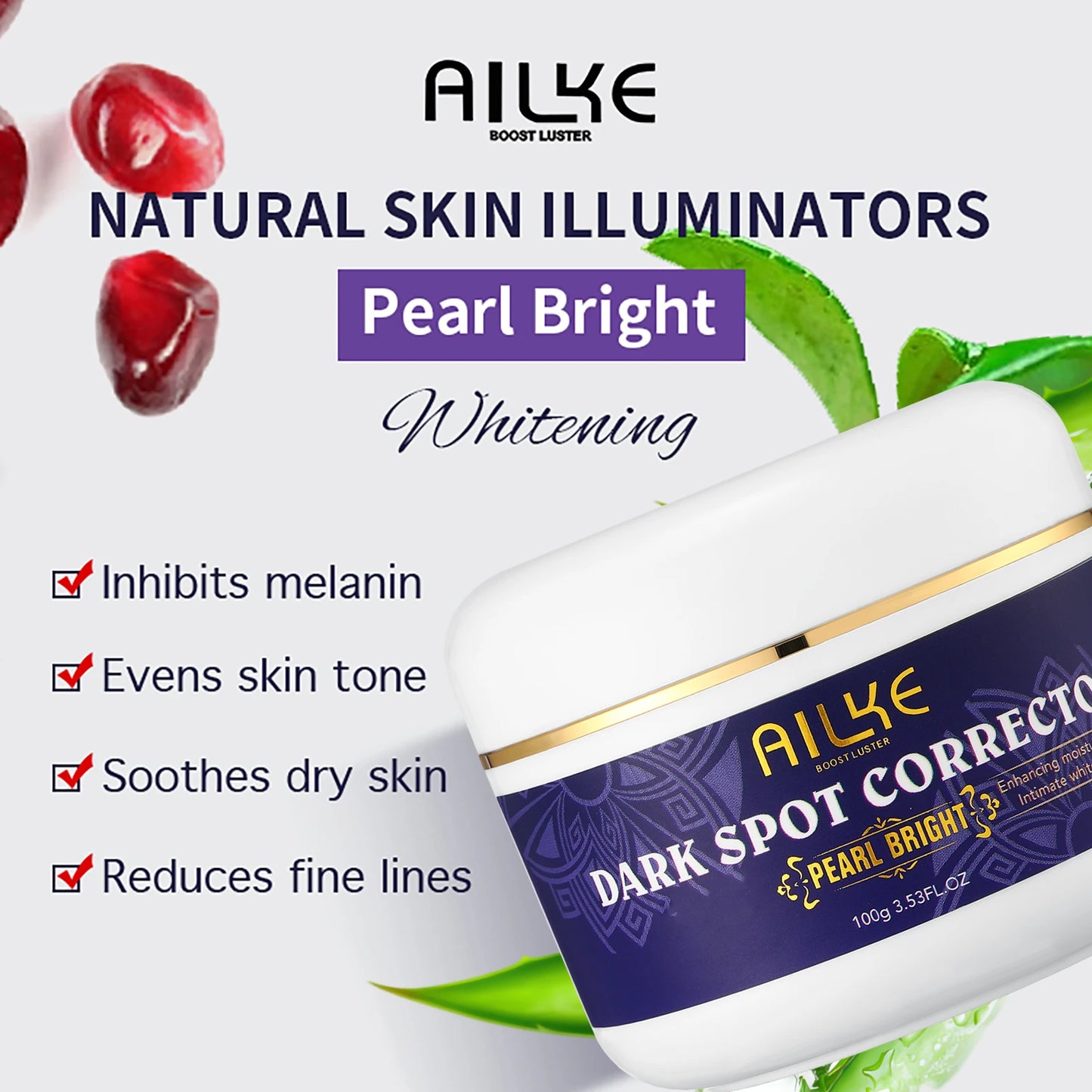 AILKE Whitening Skin Care, With Double Glutathione, Lightening, Moisturizing, Remove Dark Spots, Melanin, Skin Glowing Face Care