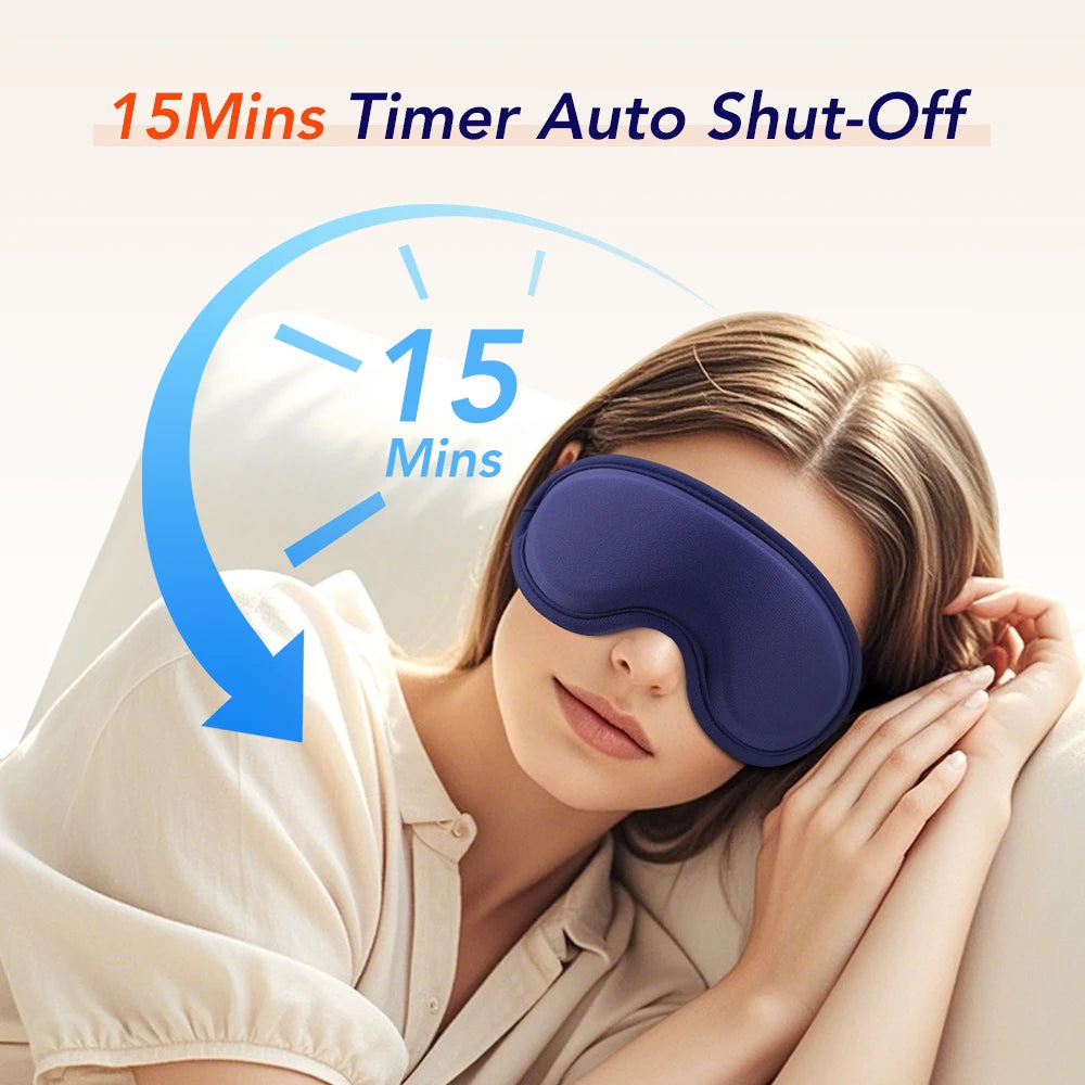 USB Electric Heating 3D Eye Mask Massager 5-Level Hot Compress Eye Vibration Massage Sleep Shading Relieve Fatigue Smart Timing