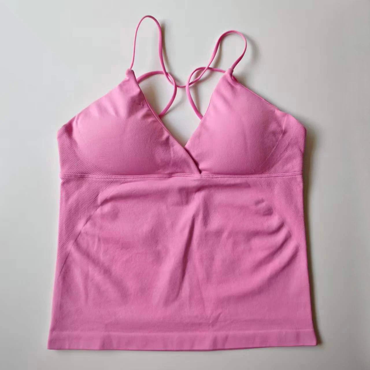 NCLAGEN Vision Twist Front Longline Top Women's Seamless Thin Straps Yoga Gym Workout Vest Running Tank Tops Fitness Clothing