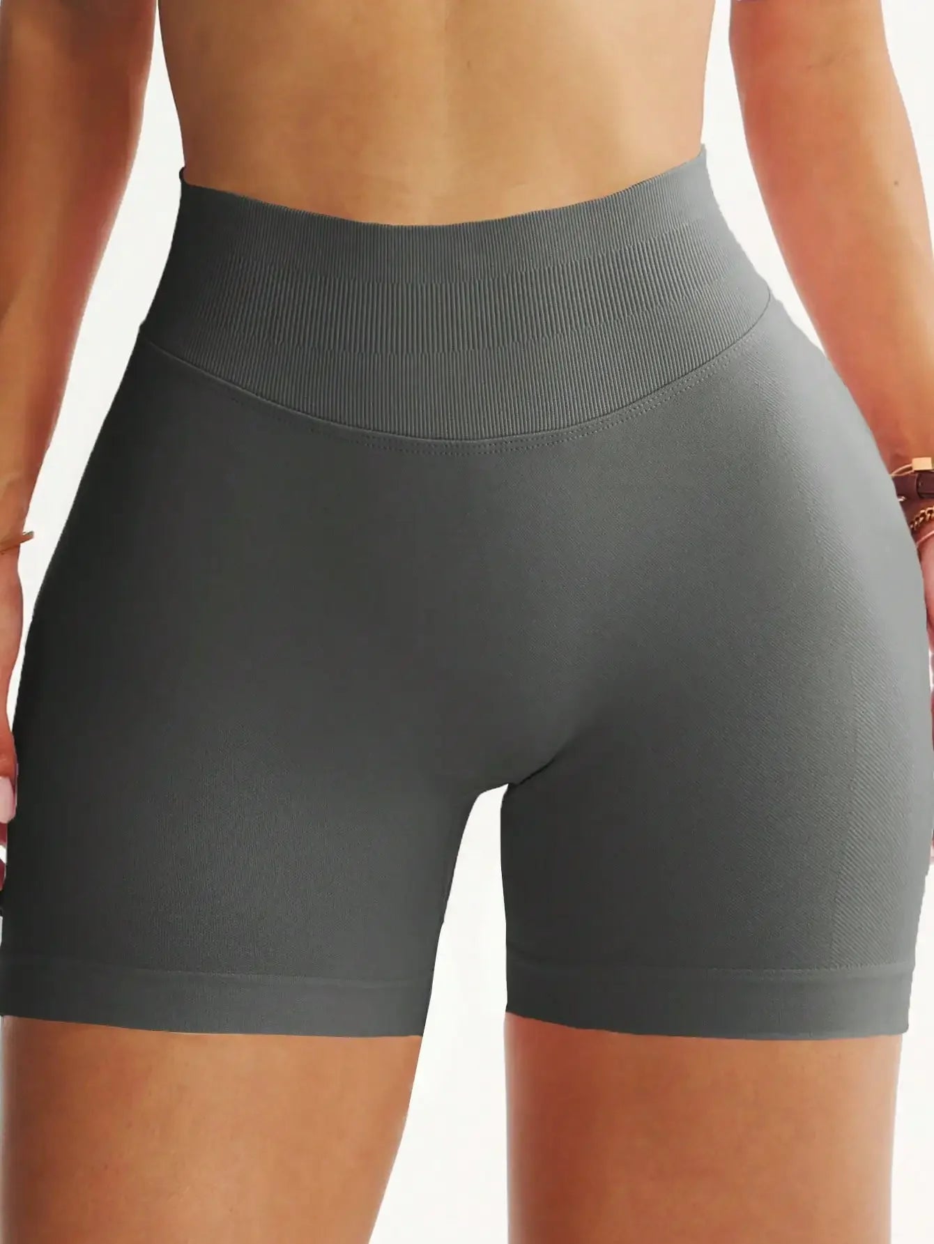 Women's Seamless Butt Lifting Sports Shorts, Suitable For Gym Workout, Cycling, Running, Black Tight Pants, Summer