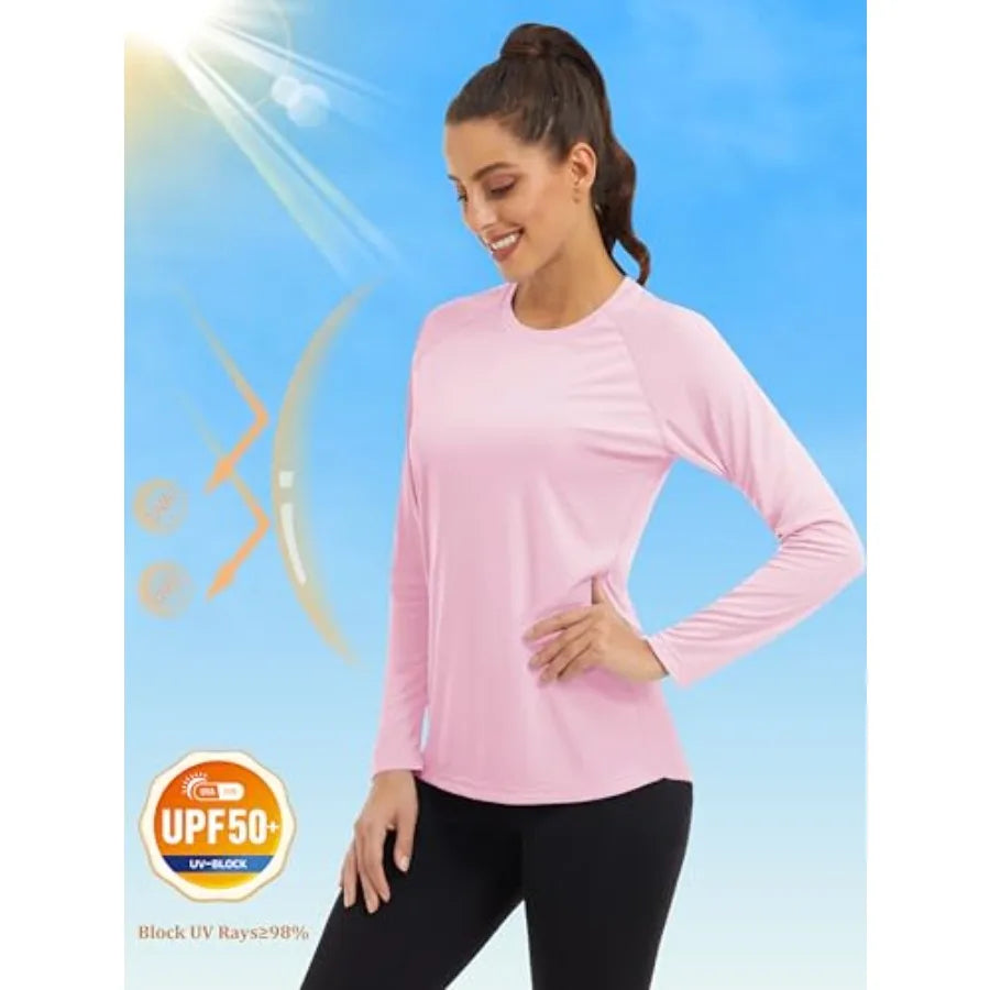 Women's Long Sleeve Shirts UPF 50+ Sun Protection Shirts for Hiking Fishing Workout Rash Guard
