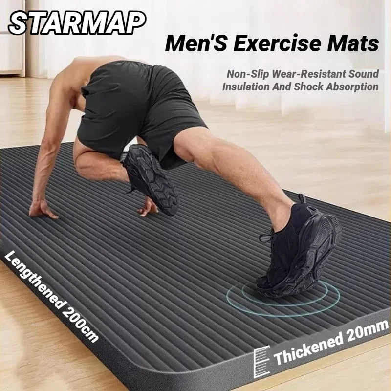 Two-Piece Set High Quality Extra Sport Thick Nbr Non-Slip Yoga Mats For Fitness Pilates Gym Home Tasteless Spor Universal Men