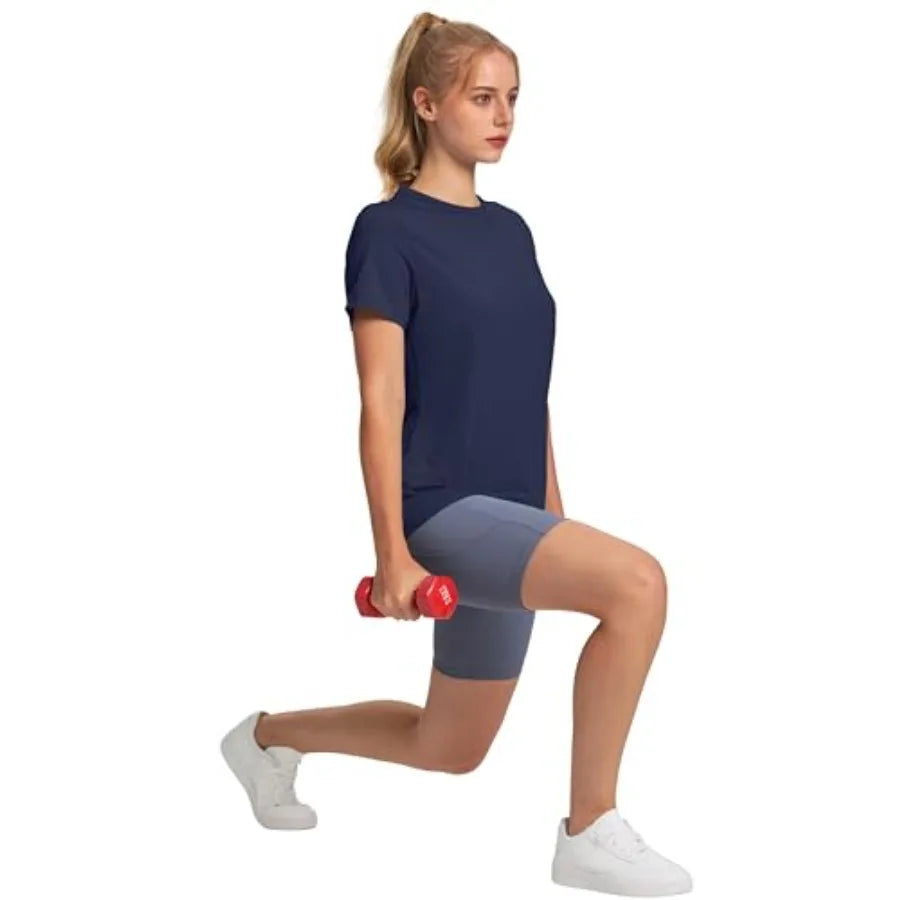 Workout Tops for Women UPF 50+ Breathable Quick Dry Loose Fit T Shirt Outdoor Yoga Running Hiking Gym Tee Top