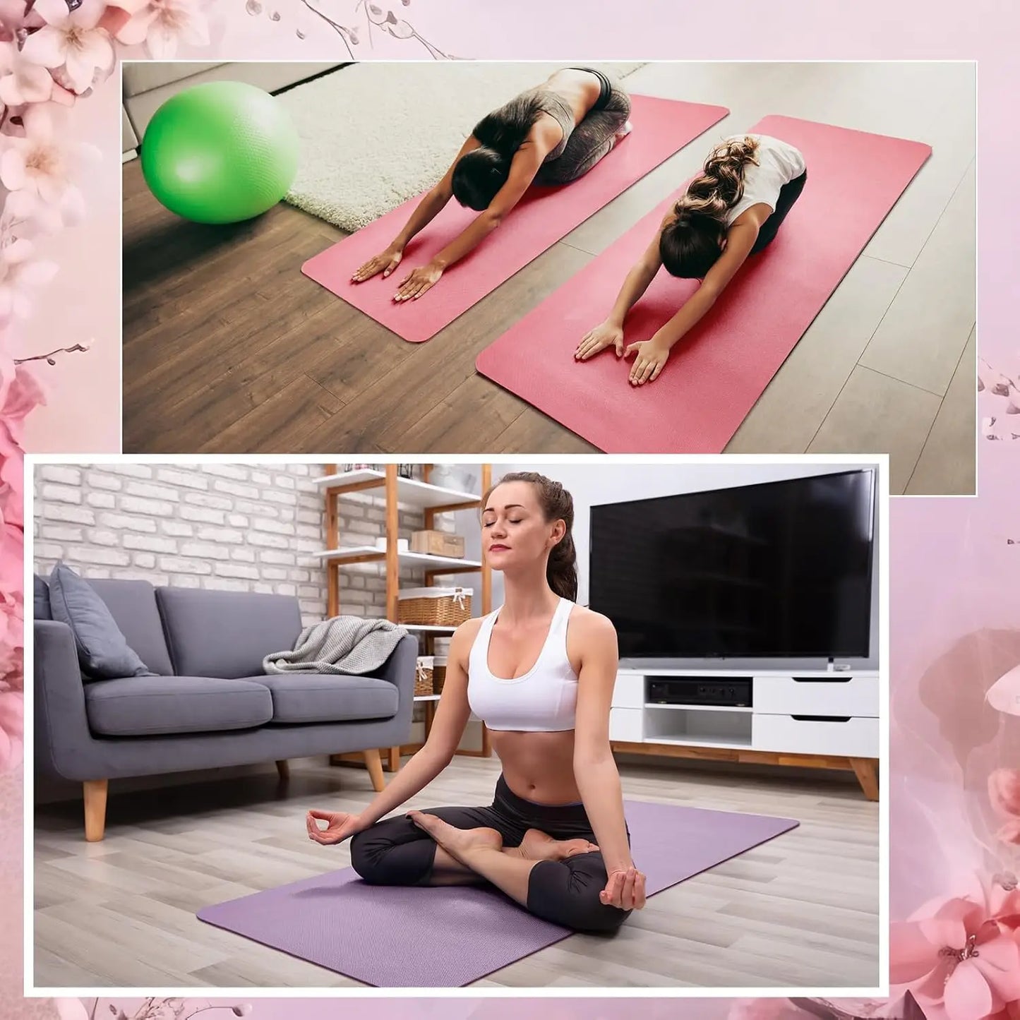 6 Pack Yoga Mats Bulk 68 x 24 Inches Non Slip Exercise Yoga Mat 4 mm Thick Anti Slip Tear Resistant Sports Gym for Fitness Stretching Home Workout and Studio