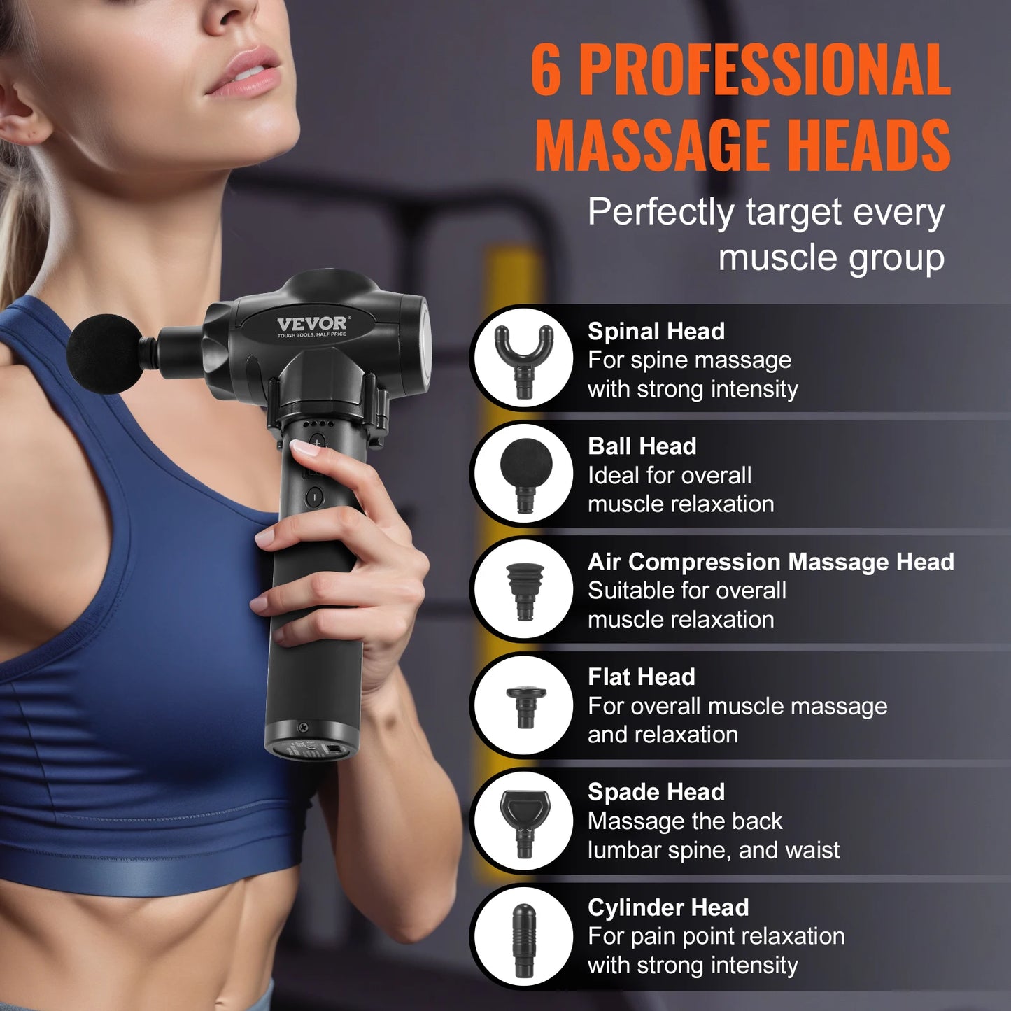 SucceBuy Massage Gun Deep Tissue Percussion Muscle Massager for Athletes Electric Massage Gun for Pain Relief Muscle Relaxation