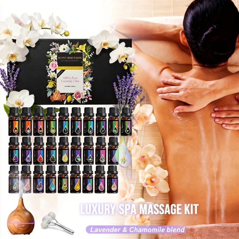 20pcs/set Black Classic Essential Oil Set Lavender Eucalyptus Sweet Orange Lemon Fragrance Oil Spa Body Massage Essential Oils