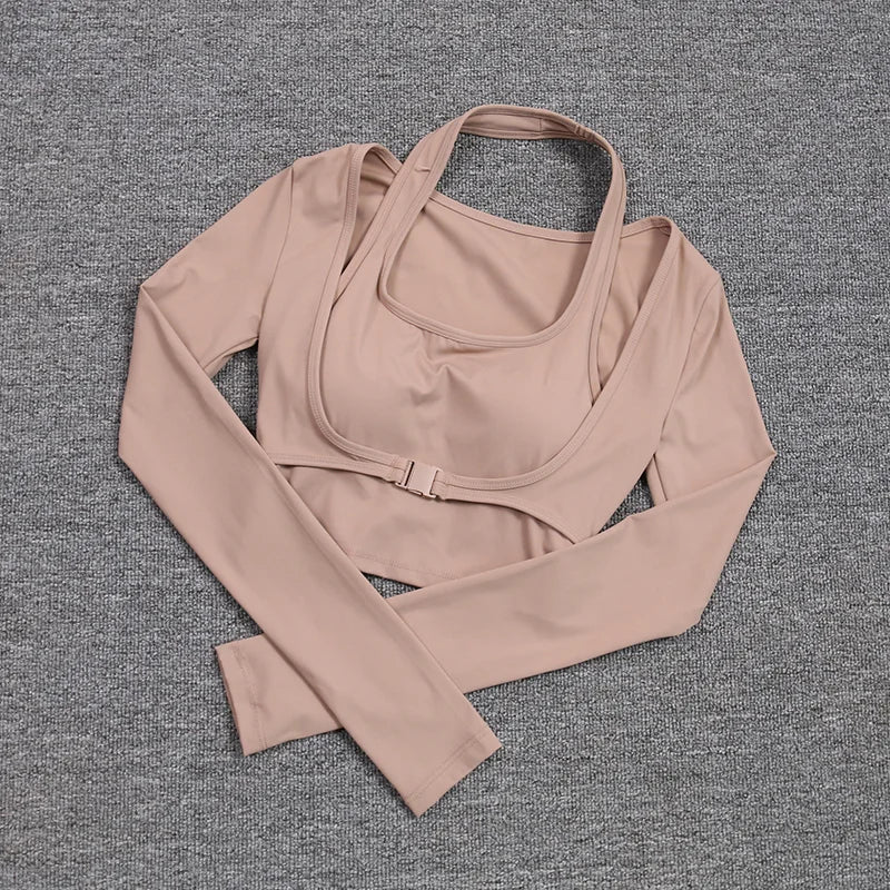 Hanging Neck Yoga Suit Slimming Sports Workout Women Sexy Outdoor Tennis Tops Underwear