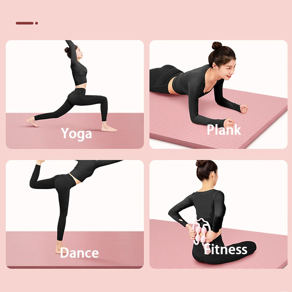 8mm NBR Yoga Mat Anti Slip Thickened Style for Beginners, Home Yoga Mat for Sports, Dance, Fitness Floor Mat Equipment