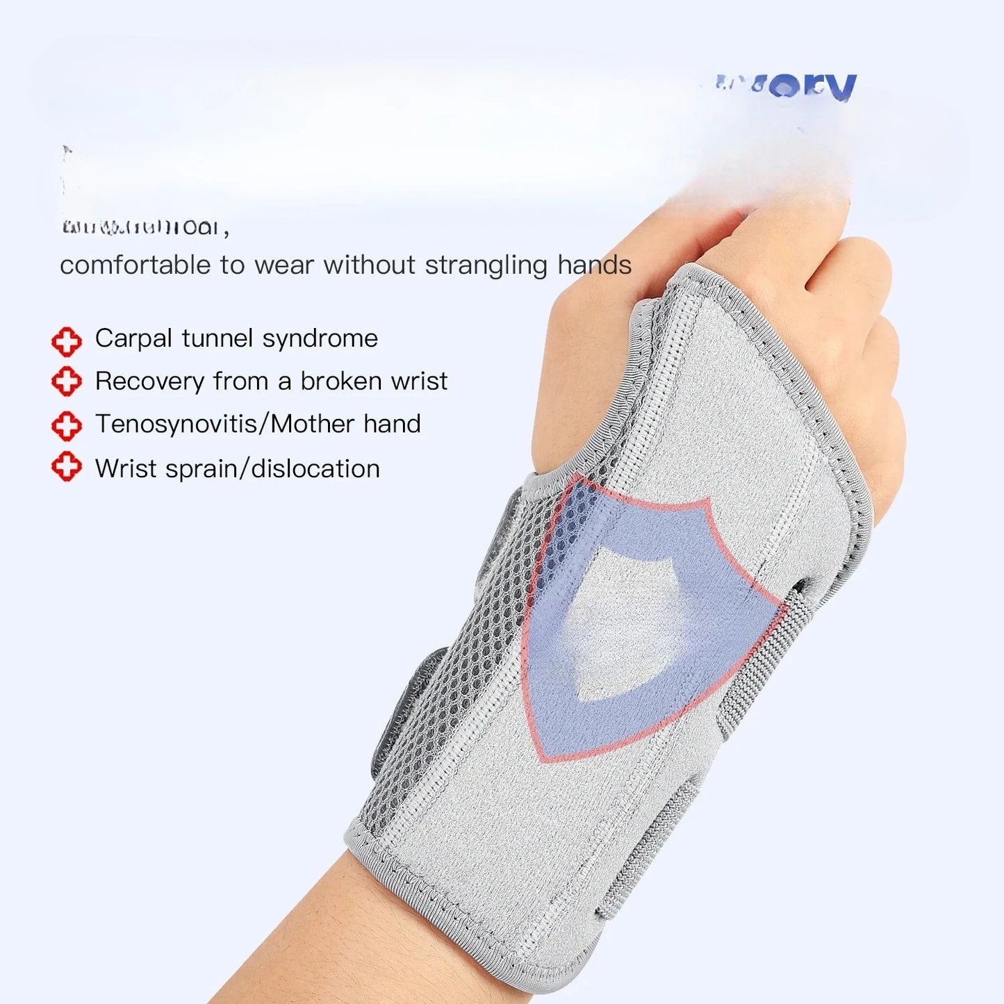 Wrist Brace for Carpal Tunnel Support Brace with Splints Hand Support for Arthritis Tendonitis Sprain Injuries Wrist Pain 1PC