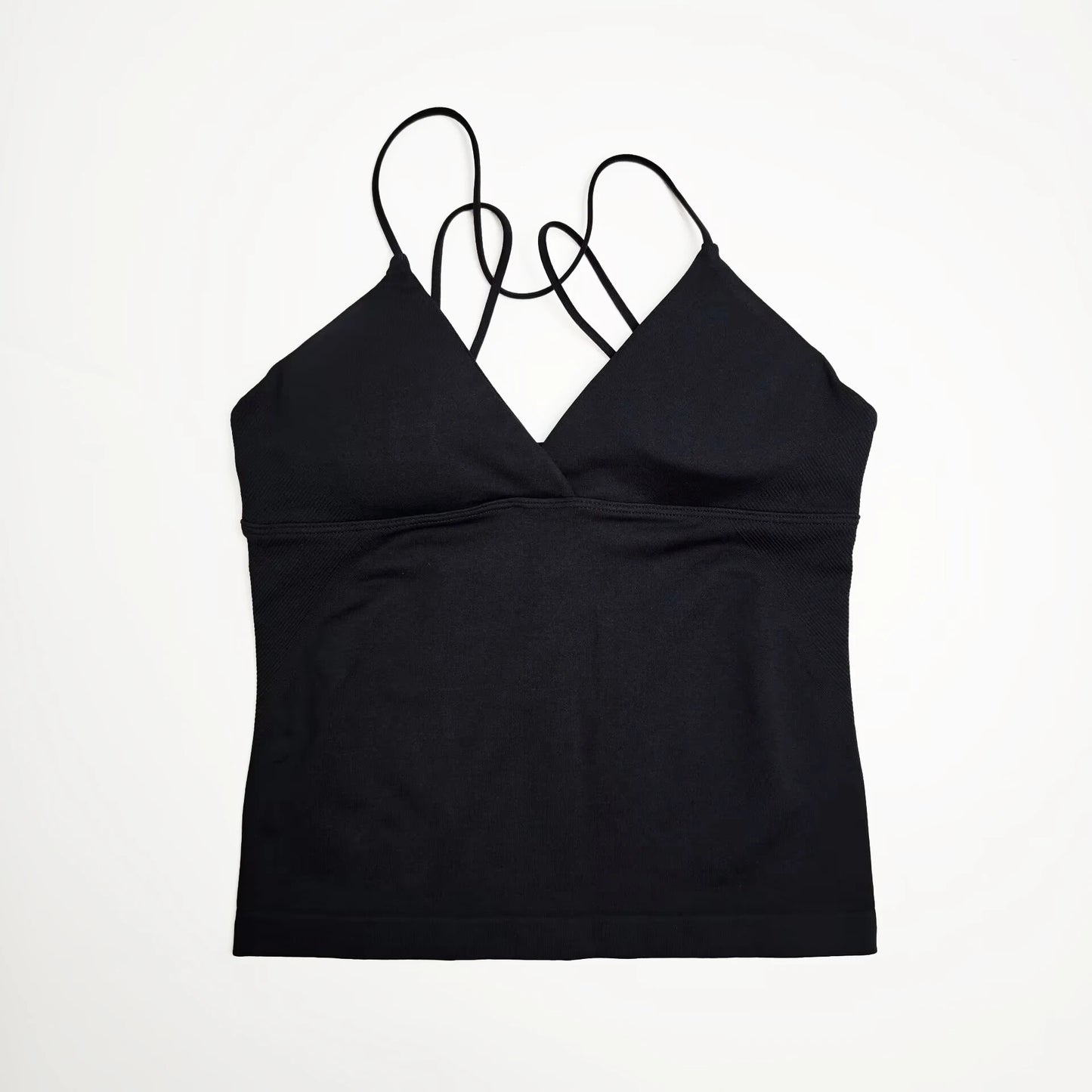 NCLAGEN Vision Twist Front Longline Top Women's Seamless Thin Straps Yoga Gym Workout Vest Running Tank Tops Fitness Clothing