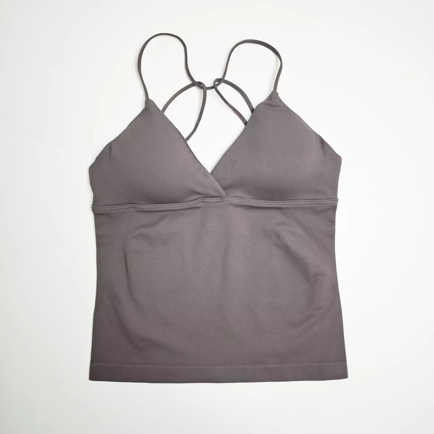 NCLAGEN Vision Twist Front Longline Top Women's Seamless Thin Straps Yoga Gym Workout Vest Running Tank Tops Fitness Clothing