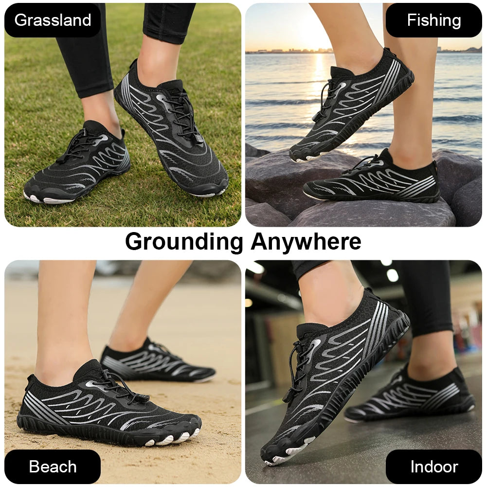 Grounding Shoes with Copper Grounded Footwear Non Slip Breathable Aqua Shoes Flexible Lightweight Barefoot Shoes for Men & Women