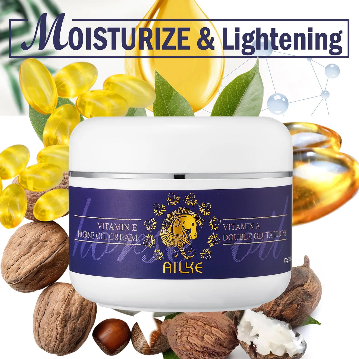 AILKE Whitening Skin Care, With Double Glutathione, Lightening, Moisturizing, Remove Dark Spots, Melanin, Skin Glowing Face Care