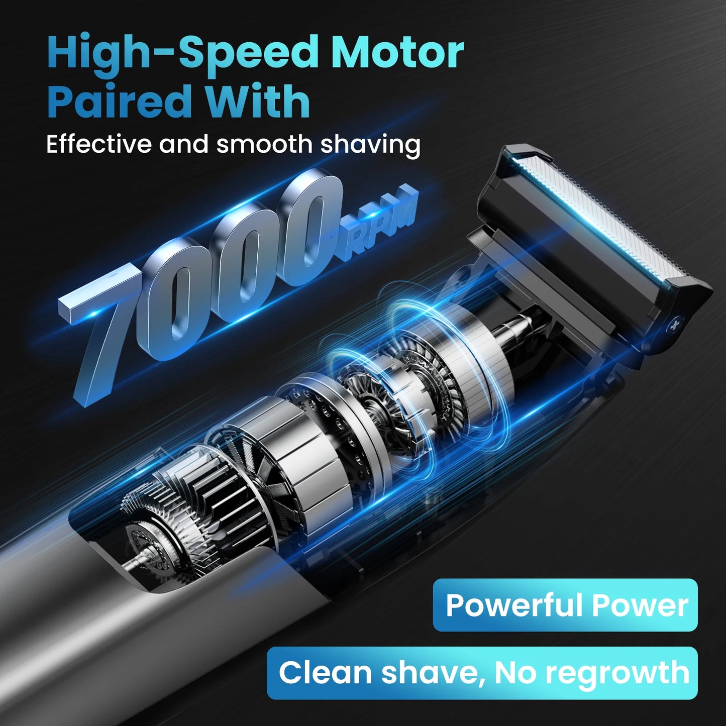 3 in 1 Bidirectional Body Hair Trimmer Electric Shaver IPX6 Waterproof Double-edged Razor Whole Body Hair Trimmer