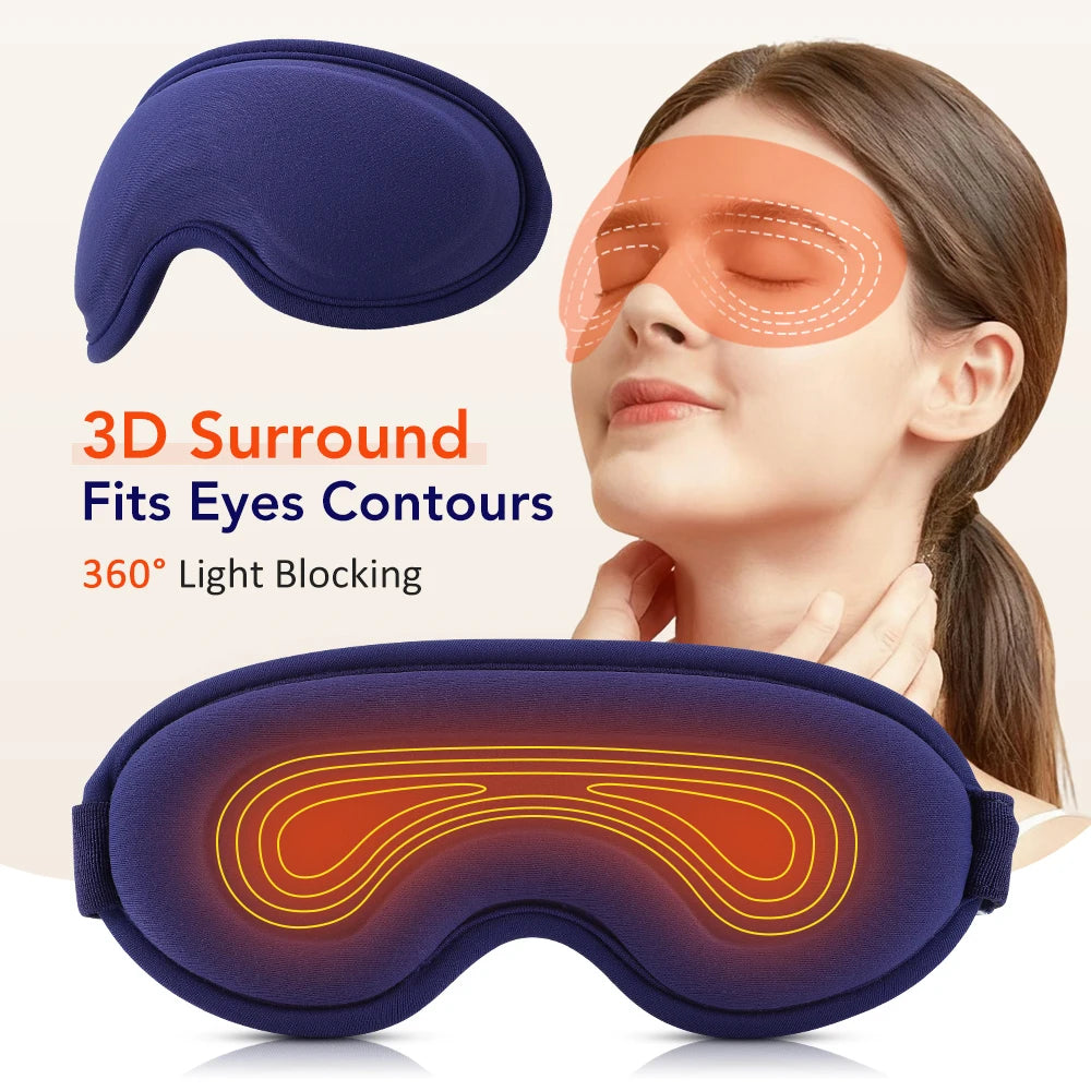 USB Electric Heating 3D Eye Mask Massager 5-Level Hot Compress Eye Vibration Massage Sleep Shading Relieve Fatigue Smart Timing