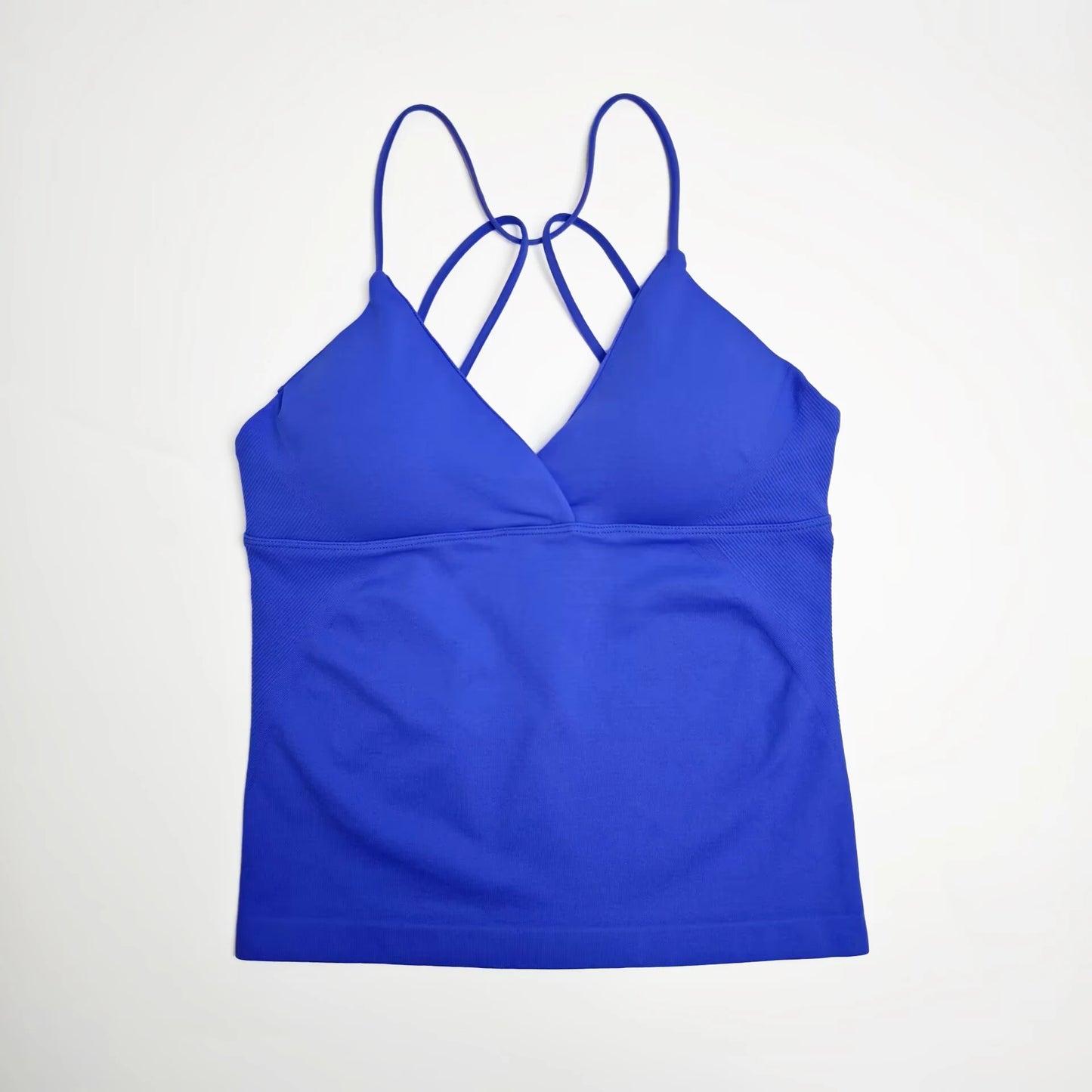 NCLAGEN Vision Twist Front Longline Top Women's Seamless Thin Straps Yoga Gym Workout Vest Running Tank Tops Fitness Clothing